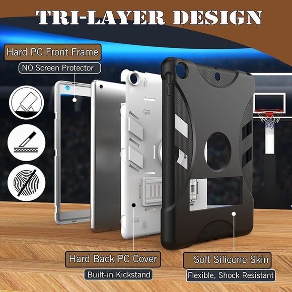 Rantice Case for iPad 9th/8th/7th - Heavy Duty Shockproof Rugged Protective Case - Picture 3 of 9